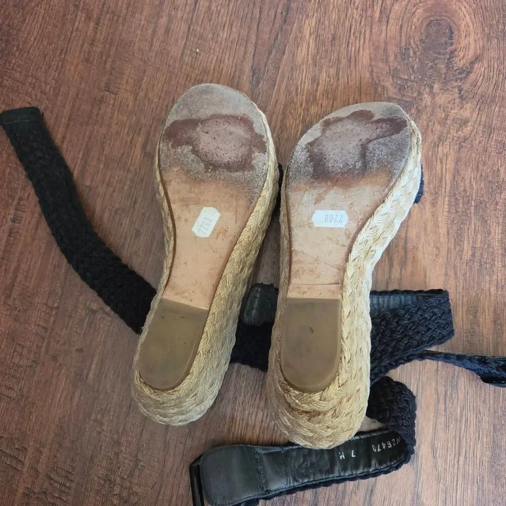 Stuart Weitzman Alexio Crochet Wedge Jute Espadrilles